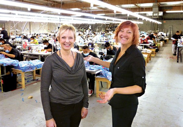 MAKING IT EASIER TO MAKE IT HERE: Deborah Kirkland and Randa Allen. With 160 employees and an 80,000-square-foot facility in the Los Angeles Garment District, The Trend Chasers offers brands and retailers a full-package option for domestic production.