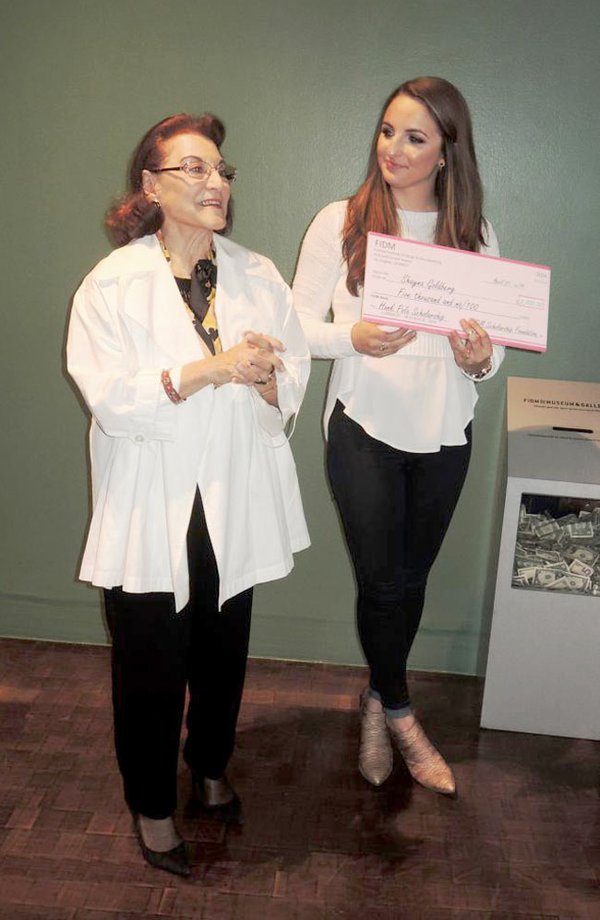 California Fashion Association President Ilse Metchek with Shayna Goldberg, the winner of the Hank Pola Scholarship.
