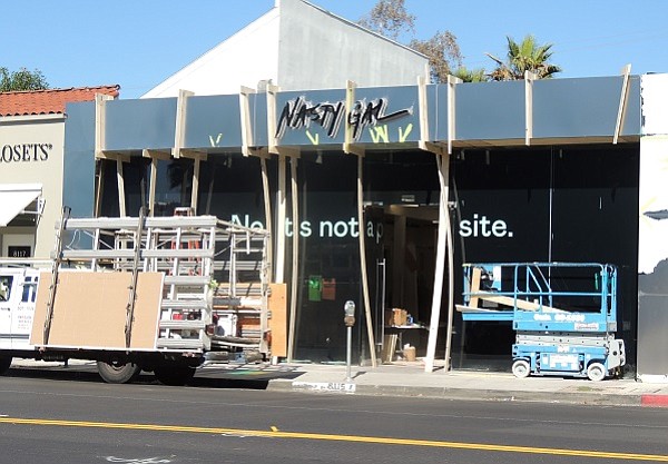 The first Nasty Gal store is currently under construction on Melrose Avenue.