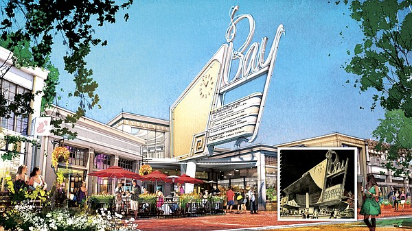 BRING BACK BAY: The Bay Theater has not screened films in Pacific Palisades for decades, but Caruso Affiliated planned to rebuild the cinema, a rendering is above, if its Palisades Village development is approved by Los Angeles City Council. Rendering courtesy of Caruso Affiliated.