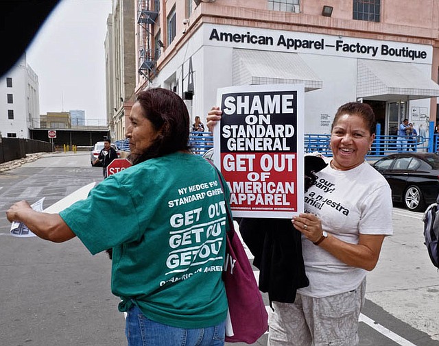 RAUCOUS RALLIES: American Apparel workers and sympathizers recently rallied near the American Apparel headquarters in downtown Los Angeles.