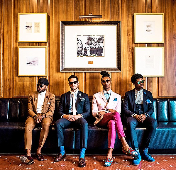 Influencers wearing Pocket Square Clothing are from left: Rome Castille, Johan Khalilian, Quentin Thrash and Donovan Briggs.
