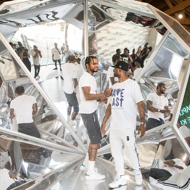 Dave East, center, at the event for his capsule collection at Diamond Supply Co. flagship July 25. All photos by Zaul Zamora. The images are courtesy of Diamond Supply Co.