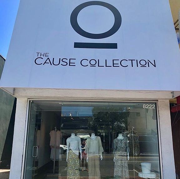 Exterior of The Cause Collection boutique. Image via Instagram profile of Cause Collection founder Cheryl Najafi