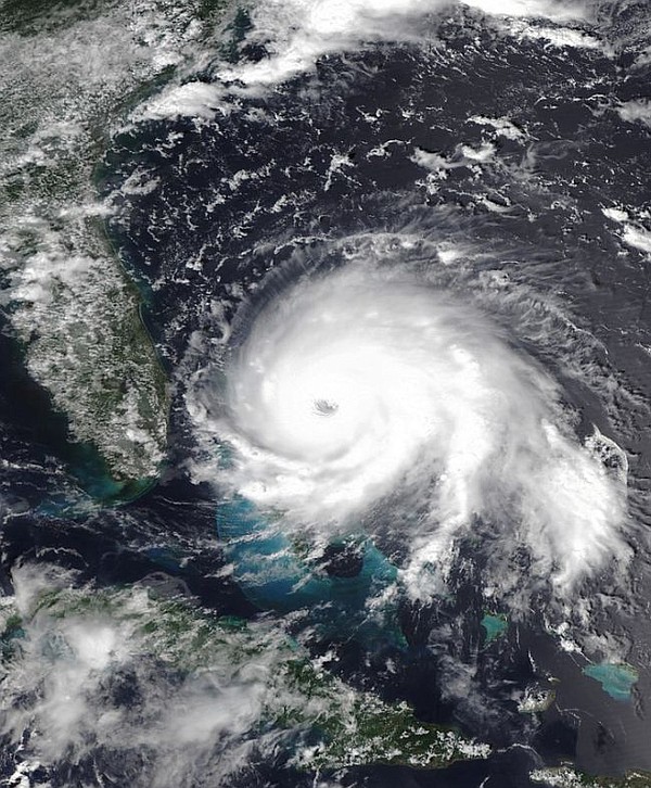 Satellite image of Hurricane Dorian via Wikipedia