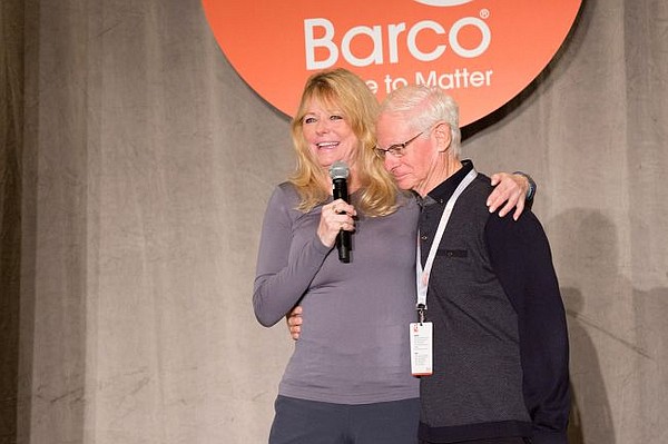 Cheryl Tiegs and Michael Donner, Barco's chairman of the board at the company's 90th anniversary party. Photo courtesy Barco Uniforms