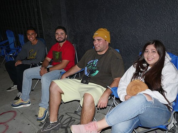 Camping by Kanye West pop-up, from left, Chris Smith, Ben Lopez, Jesse Salazar and Gabby Ayala.