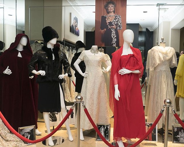 Display of Elizabeth Taylor's dresses. All photos by Tim Regas