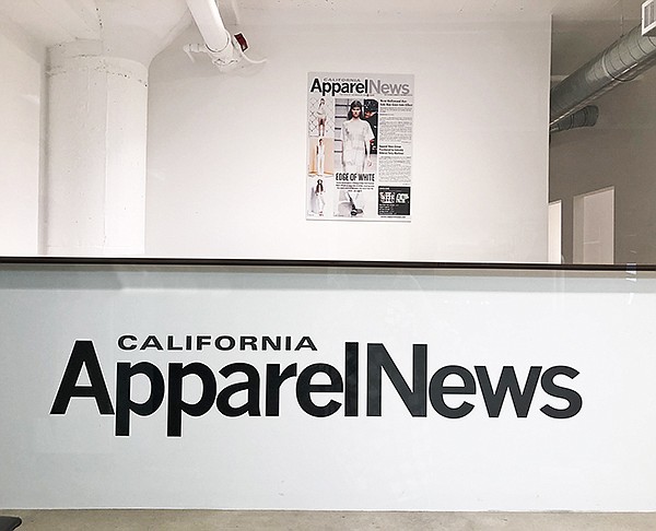 Front reception desk at the new California Apparel News office
