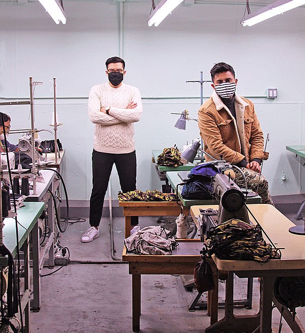 From left, Andrew Cheung and Rodolfo Ramirez at Top Hand MFG | Photo courtesy of Pocket Square Clothing