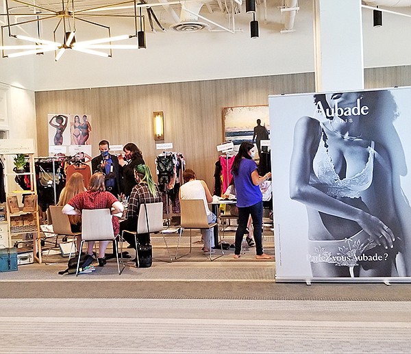 During Curve Los Angeles, buyers met with representatives from Easton International and the Wells Apparel Group, whose Ginny Wells reported trends in ecologically sound intimates and Holiday goods. | Photo courtesy of CURVE Los angeles