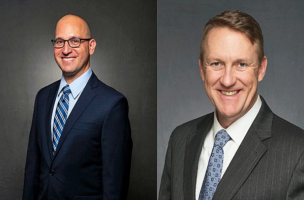 Joshua Hartman (left) joined Merchant & Gould in September as a partner to lead the firm’s new ITC Group under Christopher J. Leonard (right), Managing Director and CEO of the firm. | Photo courtesy of Merchant & Gould