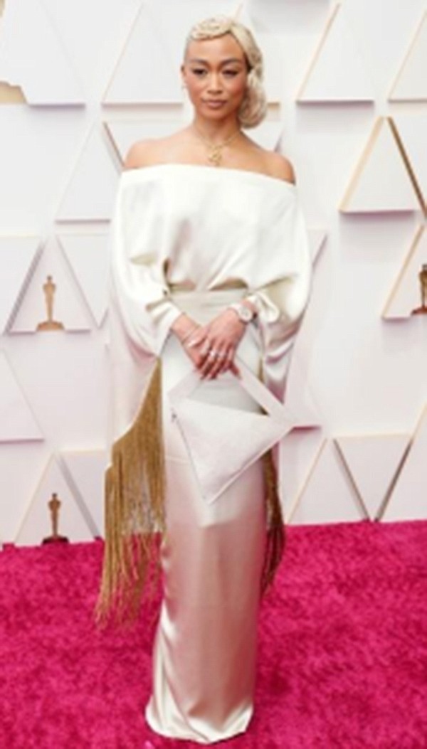 Three custom-made gowns using Lenzing’s Tencell Lyocell fibers and Tencel Luxe filament yarn were featured on the red carpet at the Oscars. The fashions that Tati Gabrielle (above), Paloma Garcia Lee and Maggie Baird (below) wore are fully biodegradable and compostable.