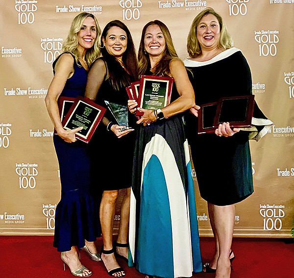 (From left): Caron Stover, SVP, Apparel; Jennifer Muna, VP of Market Operations; Priscila Gilburg, VP of Trade Show Sales for Las Vegas Market; and Marie Knight, VP of Trade Show Sales for Atlanta Market | Photo courtesy of IMC