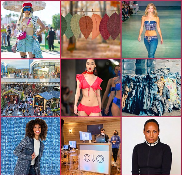 (Left to right, top to bottom) Revolve Festival—TIM REGAS; DesignEcologist / unsplash.com; Revice Denim— ANTHONY DASILVA; @WestfieldCenturyCity—Kelli Freeman; Vichi Swim— ARUN NEVADER/GETTY IMAGES FOR ART HEARTS FASHION;
Renewcell; LIVERPOOLSTYLE.COM, CONE DENIM; PI Apparel Show, CLO Virtual Fashion booth—BETTI HALSELL; LAFW, Ciarra Pardo—N4XT EXPERIENCES; cinergy textiles; swingdish; GDP Growth Rate—BEA.CA.GOV