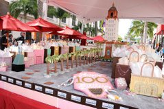 Giant Cake at the Center of Beverly Hills Bash on Rodeo Drive