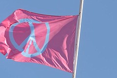 Cooper Flies Old Glory…and Peace Flag