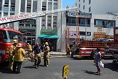 Fire in the LA Fashion District Near Santee Alley Fire in the LA Fashion District Near Santee Alley