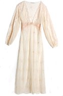 CLAIRE PETTIBONE's embroidered tulle and lace "Felicia" robe ($114) in honey rose