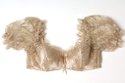 I.D. SARRIERI'S gold Chantilly lace and stretch-silk satin padded half-cup bra with fancy sleeves ($140)