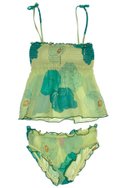 Green silk chiffon Kim camisole ($34) and bloomers ($17) by FLOOSIE. 