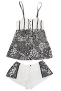 BISIKAYs ivory/black silk Happy Hour bralet ($45) and boxerette ($35).