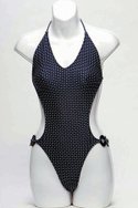 PURSUITs blue nylon/spandex Tic-Tac one-piece ($46).