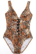 KARLA COLLETTO snake V-neck one-piece