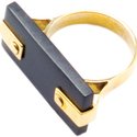 KAREN LONDON \"Coasting\" ebony wood and brass ring ($42)