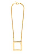 GLYNNETH B Disco Diva square gold necklace ($69)