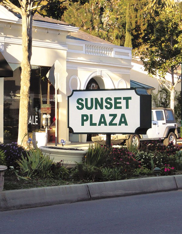 Sunset Plaza, which sits at the junction of Hollywood, West Hollywood and Beverly Hills.