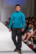 Paulie Gibson presents his designs on the runway at Vibiana, Style Fashion Week downtown Los Angeles during LA Fashion Week March 12, 2013
