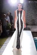 A runway presentation debuted Los Angeles–based Black Halo’s new evening collection, Black Halo Eve by Laurel Berman.