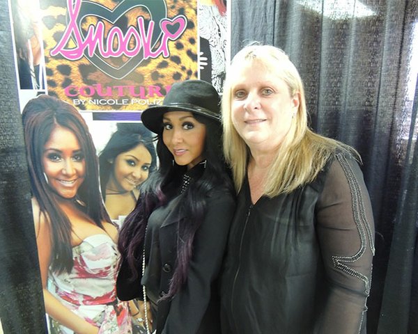 Nicole Polizzi of Snooki Couture, left with Barbara Fields of Barbara Fields Buying Office.