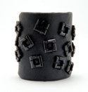ERICKSON BEAMON onyx-jeweled leather cuff ($565)