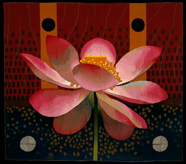 Mark Adams 1989 tapestry “Lotus Sumatra”