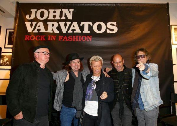 From left, legendary rock photogs Robert Knight, Robert Matheu, rock star & wild man Billy Idol, designer John Varvatos and photog Mick Rock. Photo courtesy John Varvatos.