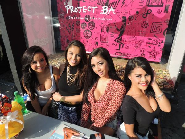 Glam girls and models do their part for Philippine typhoon relief. From left, Dawn Jaro, Justene Jaro, Mia Guinto and Raichelle Viado.