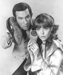 Maxwell Smart (Don Adams) and Agent 99 (Barbara Feldon) and the shoe phone