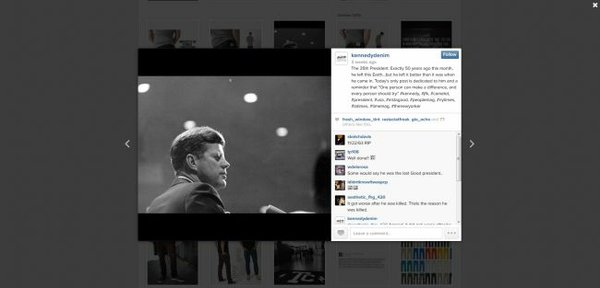 Kennedy Denim Co.'s Instagram tribute to President John Kennedy. Image courtesy of Kennedy Denim.