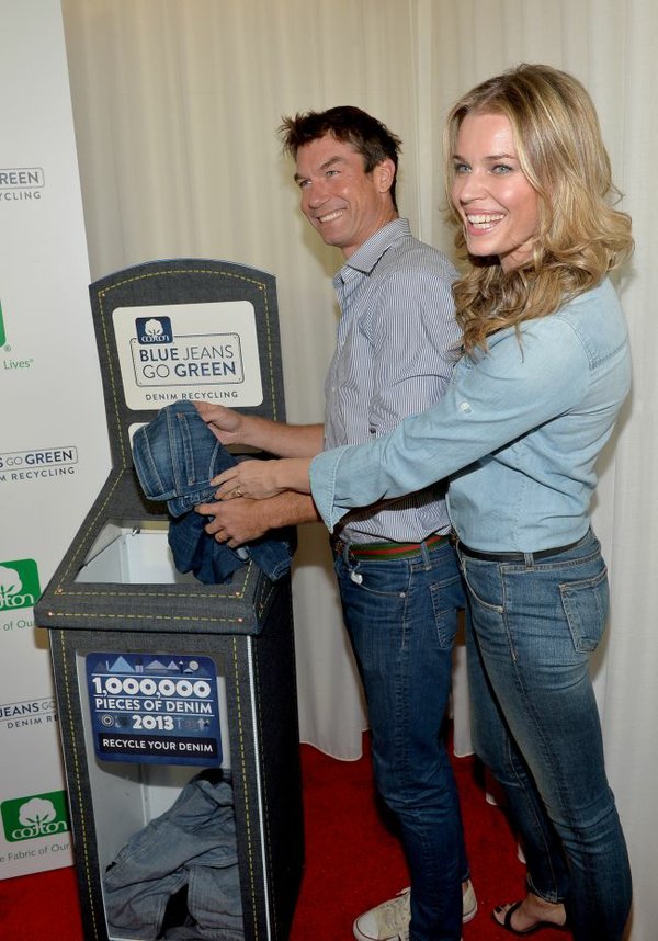 Actors Jerry O'Connell, left and Rebecca Romijn at Blue Jeans Go Green party. Courtesy Blue Jeans Go Green.