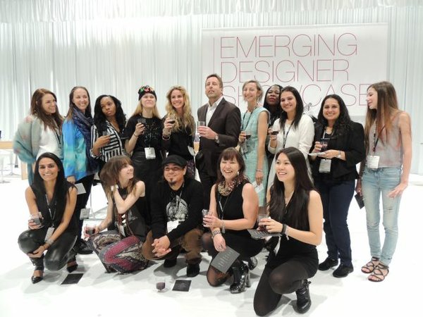 The designers of Emerging Designer Showcase, which took place at WWDMAGIC last week. Chris Griffin, the president of WWDMAGIC, is the man pictured center in the back row.