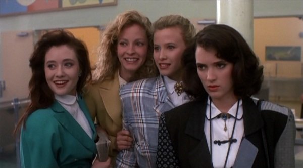 Shannon Doherty, Lisanne Falk, Kim Walker and Winona Ryder from the 1988 film "Heathers"