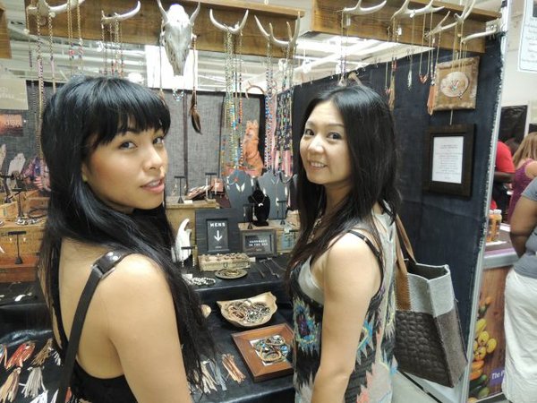 Monica Reyes, left, and Designer Ayumi Shibata at Unique LA.
