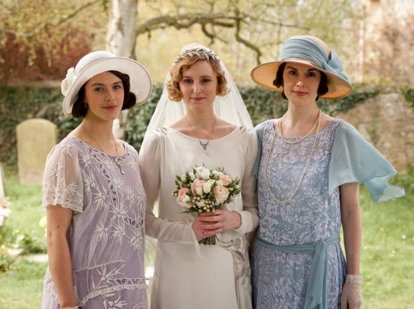 "Downton Abbey" cast members Jessica Brown Findlay, Laura Carmichael and Michelle Dockery