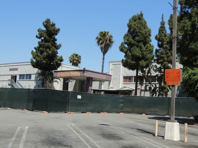USC's University Village - all fenced up.
