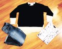 Citizens of Humanity boyfriend-cut jeans ($258), Brochu Walker sweater ($334), Generation Love tee ($88)