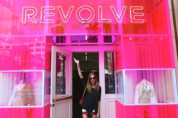 Chiara Ferragni at Revolve's pop-up at The Grove. Photo by Bryan Beasley.