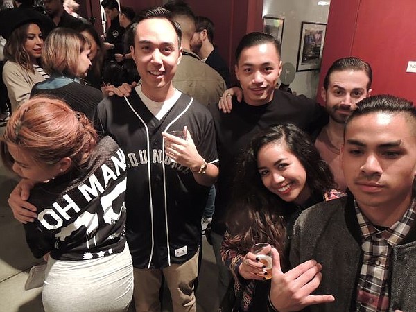 The Oh Man! Clothing brand crowd. From left, Lisa Dang, Nam Ho (the brand's moniker is his name spelled backward) and their friends.