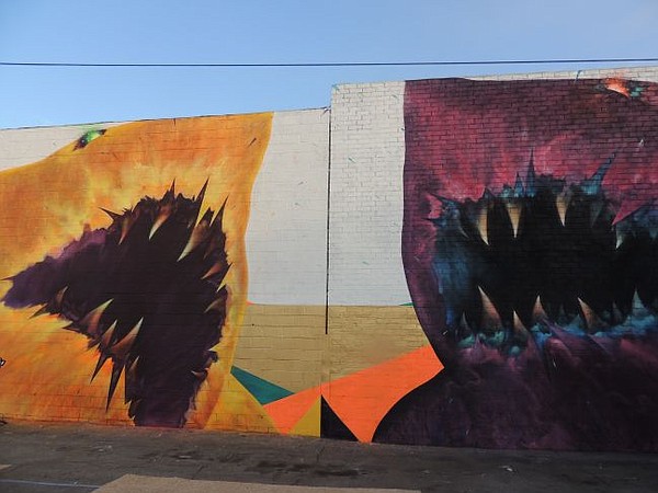 Shark Toof's new mural at 703 Kohler in downtown Los Angeles.